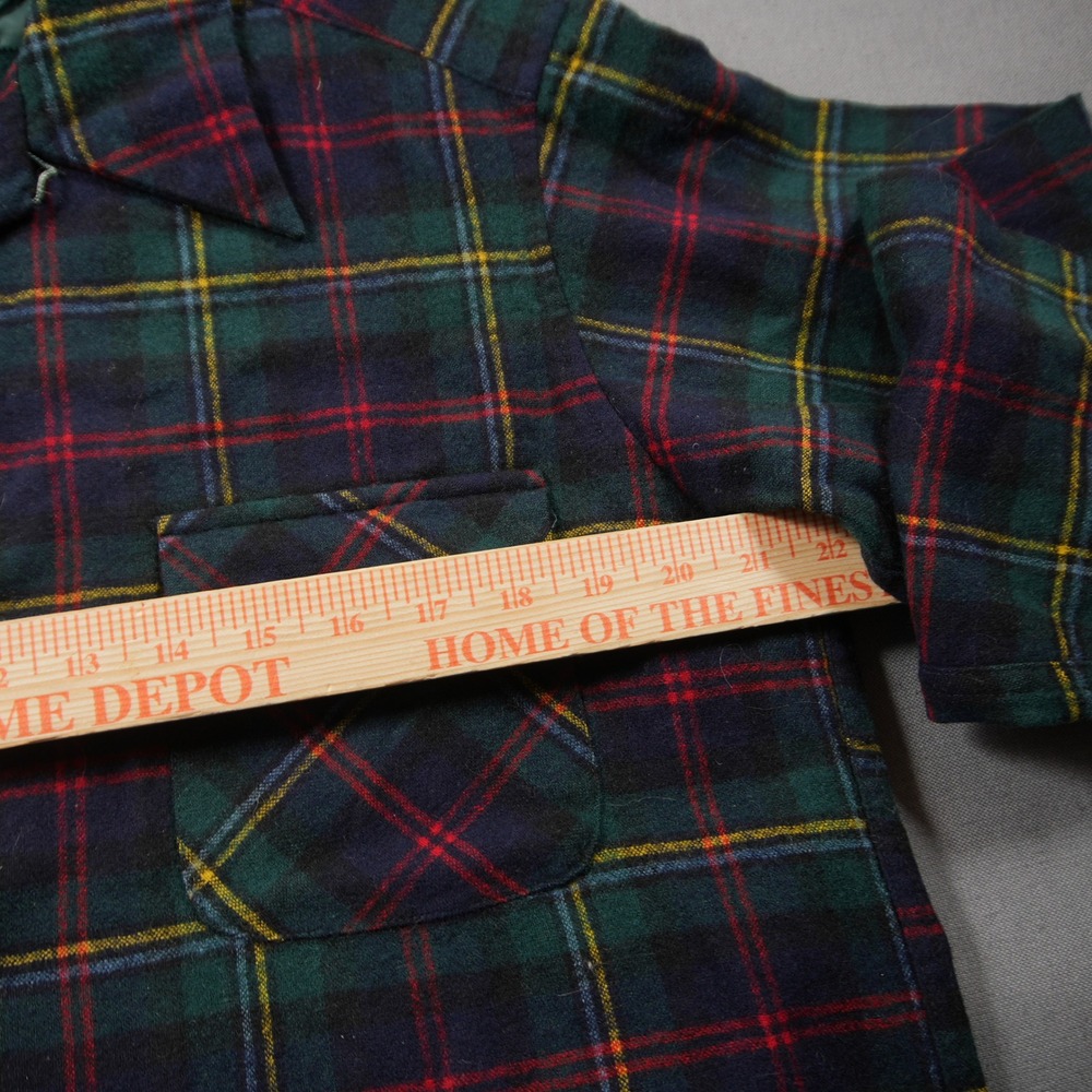 Pendleton Vintage Plaid Wool Men Board Shirt L Green Blue Retro Cabin Flannel - Picture 7 of 16